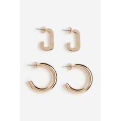 2 Pares de aretes de aro