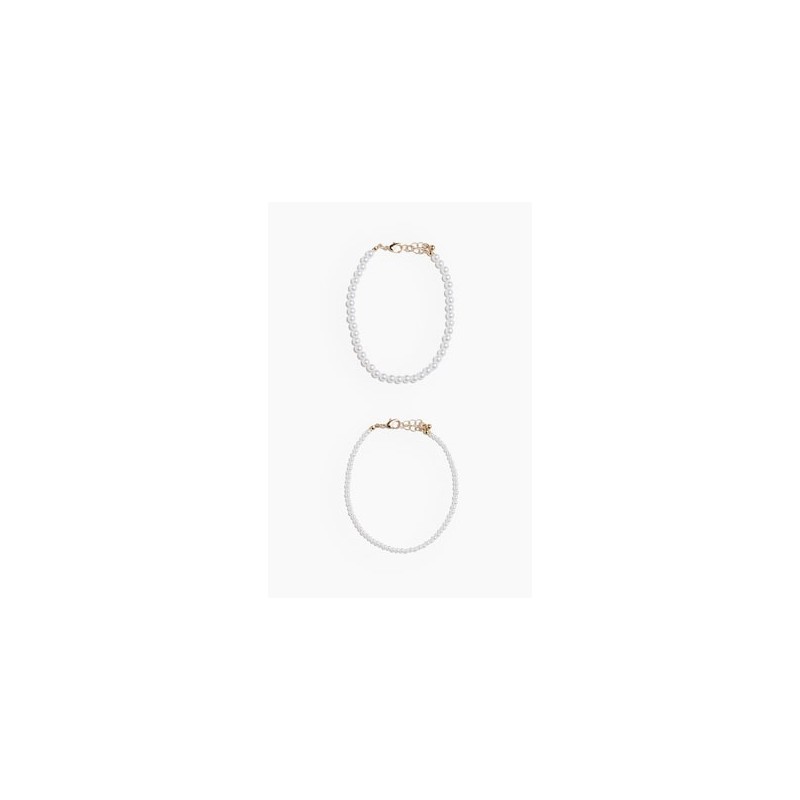2-pack Pulseras para el tobillo con cuentas
